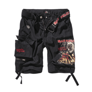 Brandit Iron Maiden Savage shorts The Number of The Beast ediție neagră, negru imagine