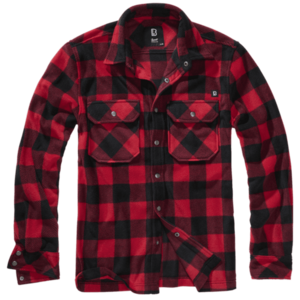 Tricou cu mânecă lungă Brandit Jeff Fleece, roșu/negru imagine