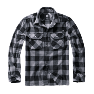 Tricou cu mânecă lungă Brandit Jeff Fleece, negru/gri imagine