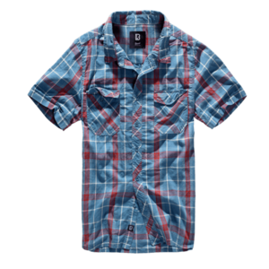 Tricou cu mânecă scurtă Brandit Roadstar, roșu/albastru imagine
