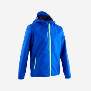 Jachetă Protecție Ploaie Fotbal T500 Bleumarin-Verde fluorescent Copii imagine