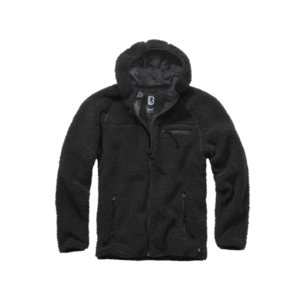 Jachetă cu glugă din fleece Brandit Teddyfleece Worker, negru imagine