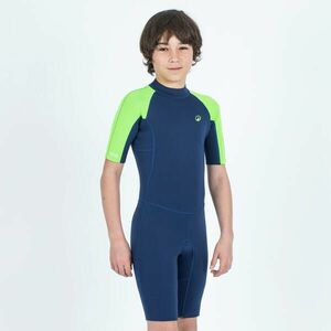 Combinezon shorty surf 1, 5mm YULEX100 ® Albastru-Verde Copii imagine