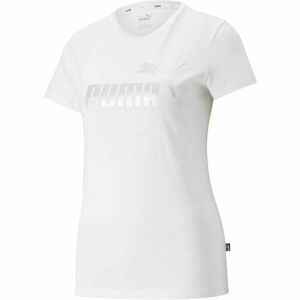 Puma ESS+ METALLIC LOGO TEE Tricou de damă, alb, mărime imagine