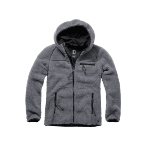 Jachetă cu glugă din fleece Brandit Teddyfleece Worker, antracit imagine