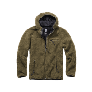Jachetă cu glugă din fleece Brandit Teddyfleece Worker, olive imagine