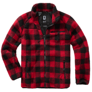 Jachetă fleece Brandit Teddyfleece, roșu/negru imagine