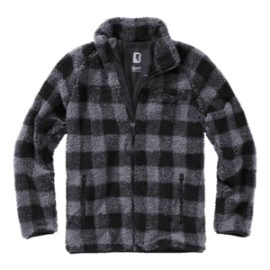 Jachetă fleece Brandit Teddyfleece, negru/gri imagine