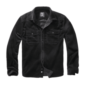 Brandit Corduroy Classic cămașă cu mânecă lungă, negru imagine