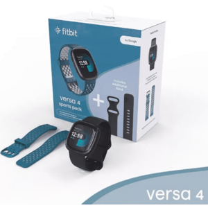 Ceas activity tracker Fitbit Versa 4, GPS, NFC, Bluetooth, Waterproof, 2 curele incluse (Negru) imagine