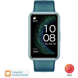 Ceas activity tracker Huawei Watch FIT SE, Bluetooth, GPS, Bratara Silicon, Verde imagine