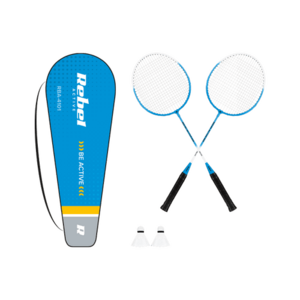 Set Badminton Rebel Active, 2 rachete, 2 fluturasi, husa pentru transport (Albastru) imagine