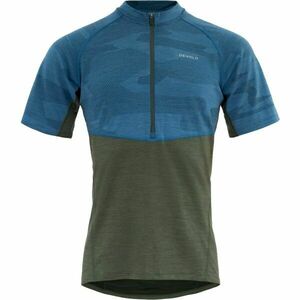 Devold STANDAL MERINO TEE ZIP NECK Tricou de ciclism bărbați, albastru, mărime imagine