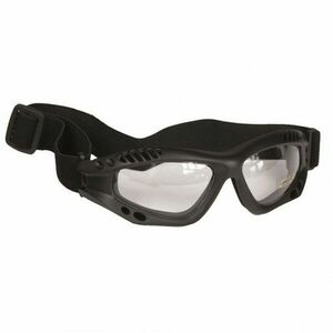 Mil-Tec Commando Ochelari de protecție cu lentilă transparentă, negri imagine