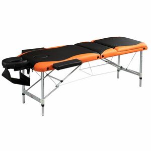Masa pentru masaj HOMCOM, 214x60 cm, negru, portocaliu | Aosom RO imagine