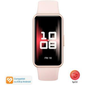 Bratara fitness Huawei Band 9, curea fluoroelastomer, ecran AMOLED, Bluetooth, Android&iOS (Roz) imagine