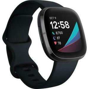 Ceas activity tracker Fitbit Sense, GPS, NFC, WiFi, Bluetooth (Negru) imagine