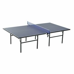 HOMCOM Masa de Ping Pong Pliabila pentru Interior si Exterior in Lemn MDF si Otel, Albastru Inchis 152.5x274x76cm imagine