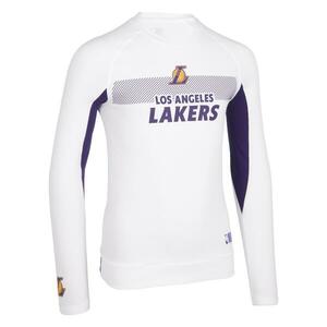 Bluză termică Baschet UT500 NBA Los Angeles Lakers Alb Copii imagine