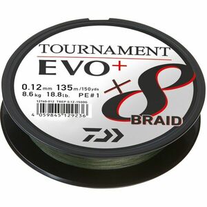 Fir Textil Daiwa Tournament 8X Braid Evo+, Culoare Dark Green, 270m (Diametru fir: 0.16 mm) imagine