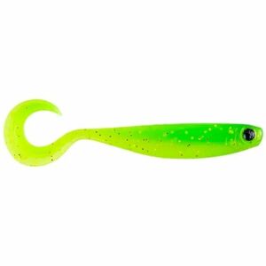 Shad Mustad Mezashi Curly Tail Minnow, Chart&Chart, 9cm, 6buc imagine