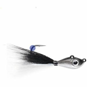 Jig Mustad Big Eye Bucktail Black Silver/BW, Culoare Silver Crystal Flash, 14g imagine