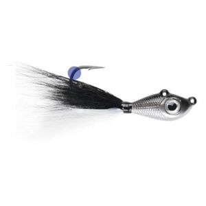 Jig Mustad Big Eye Bucktail Black Silver/BW, Culoare Silver Crystal Flash, 10g imagine