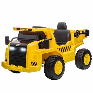 AIYAPLAY Excavator de Călărit cu Licență, cu Telecomandă, Tractor pentru Copii cu Cupă, Lopată, Muzică, Difuzor, Faruri, 110x70.5x61.5 cm, Galben imagine