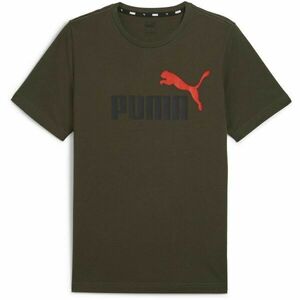 Puma ESS + 2 COL LOGO TEE Tricou bărbați, kaki, mărime imagine