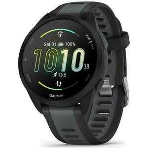 Ceas activity Tracker Garmin Forerunner 165, curea Silicon, Bluetooth, Monitorizare Pasi, Respiratie, Ritm cardiac, Stres, Somn, Hidratare, Waterproof 5 ATM (Negru/Gri) imagine