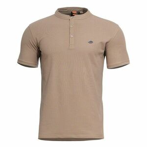 Pentagon tricou cu nasturi Levantes Henley, Tan Brown imagine