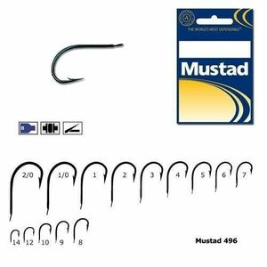 Carlig Mustad M.496, bleu, forjat, 10buc (Marime Carlige: Nr. 1) imagine