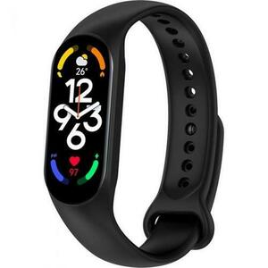 Bratara Fitness Xiaomi Mi Band 7, ecran AMOLED 1.62inch, Bluetooth, PAI, Senzor Ritm cardiac, Oxigen, Stres, 120 moduri sport (Negru) imagine