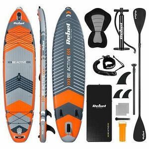 Set placa gonflabila Rebel PADDLE RBA-4507-OR, 335 x 84 x 15 cm (Portocaliu) imagine