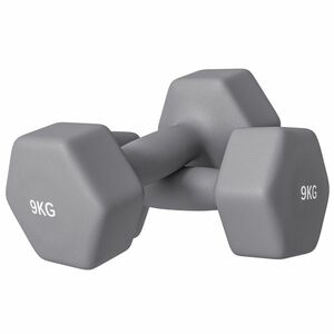 SPORTNOW Set 2 Greutăți Hexagonale, Gantere cu Prindere Antiderapantă pentru Antrenament de Fitness Acasă, 27x10x10 cm, Gri | Aosom Romania imagine