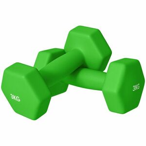 SPORTNOW Set 2 Greutăți Hexagonale cu Gantere Pereche cu Prindere Antiderapantă pentru Antrenament de Fitness Acasă, 18x7x7 cm, Verde imagine