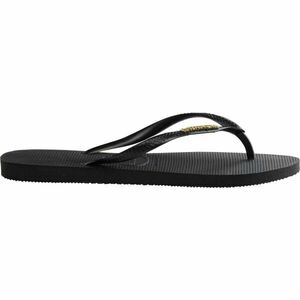 HAVAIANAS SLIM LOGO METALLIC Șlapi de damă, negru, mărime 41/42 imagine