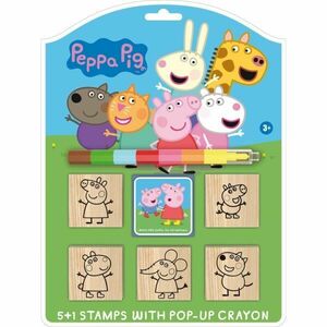 PRASÁTKO PEPPA STAMPS Ștampilă 5+1 cu creion de ceară, mix, mărime imagine