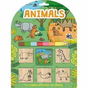 JIRI MODELS ANIMALS Ștampilă 5+1 cu creion de ceară, mix, mărime imagine