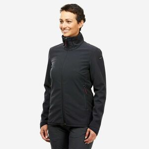 Geacă cu protecție împotriva vântului Softshell Trekking MT100 Negru Damă imagine