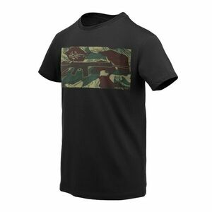 Tricou scurt Helikon-Tex FN FAL din bumbac, negru/Camo Rodesian imagine