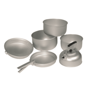 Mil-Tec Set de vase cu fierbător de apă din Aluminiu, 3 piese imagine