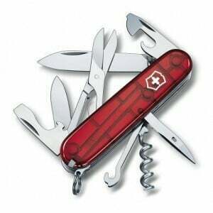 Cuțit multifuncțional Victorinox Climber 91 mm, roșu transparent, 14 funcții imagine