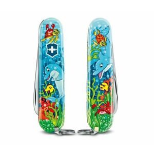 Cuțit multifuncțional pentru copii Victorinox My First Animal Edition, cu motiv de delfin, 9 funcții imagine