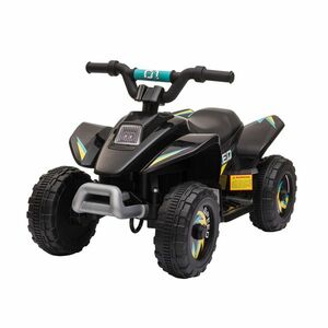 ATV Copii Electric cu Baterie Incarcabila HOMCOM, Viteza 2, 8-4, 6km/h, Varsta 3-5 Ani, Negru | Aosom Romania imagine