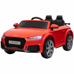 HOMCOM Mașină Electrică AUDI TT pentru Copii, Mașină Electrică cu Telecomandă, USB, Uși cu Deschidere și Faruri LED, 102x60x44 cm, Roșu imagine