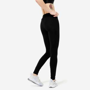 Colanţi Slim Fit+ 500 Fitness Negru Damă imagine