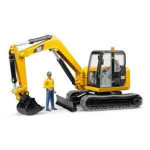 BRUDER MINI EXCAVATOR WITH DRIVER Model de mini excavator, galben, mărime imagine