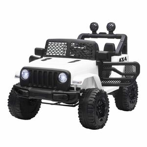 HOMCOM Masina Electrica pentru Copii Jeep Off-Road cu Telecomanda, 2 Viteze 3-5km/h, 100x65x72 cm, Alb | Aosom Romania imagine