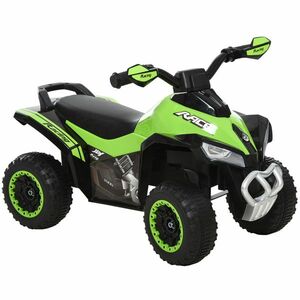 HOMCOM Mini ATV, Motocicletă pentru Copii 18-36 Luni cu Melodii Integrate și Ghidon Larg, 67, 5x38x44 cm, Verde | Aosom Romania imagine